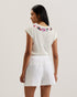 PHYLLIS-Knitwear-Short sleeve Woven Trim Knit Top- Ted Baker Romania