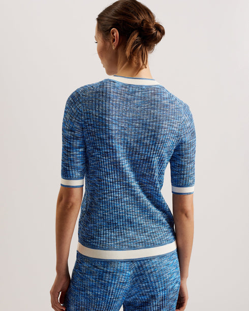 DAYLEYY-Knitwear-Space Dye Short Sleeve Top- Ted Baker Romania