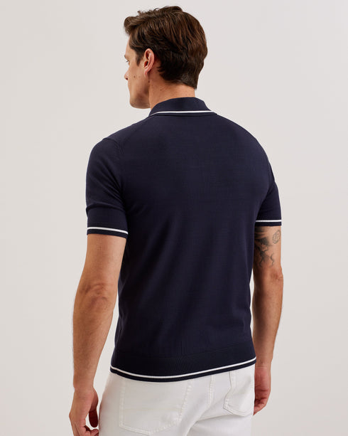 DUNOW-Knitwear-SS Pointelle Diamond Polo- Ted Baker Romania