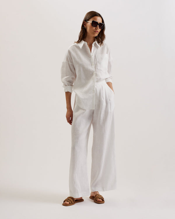 TOLOCA-Tops-Oversized Linen Shirt- Ted Baker Romania