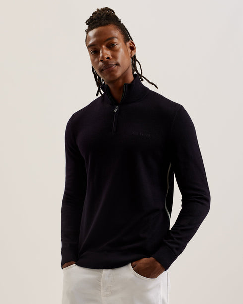 FASHBEE-Knitwear-LS Branded Merino Half Zip- Ted Baker Romania