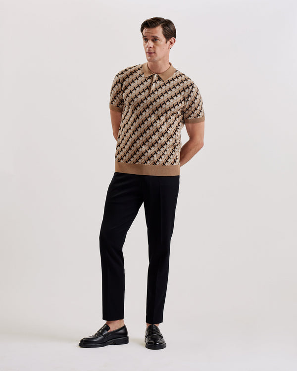 SEFERRY-Knitwear-SS Textured T Jacquard Butto- Ted Baker Romania
