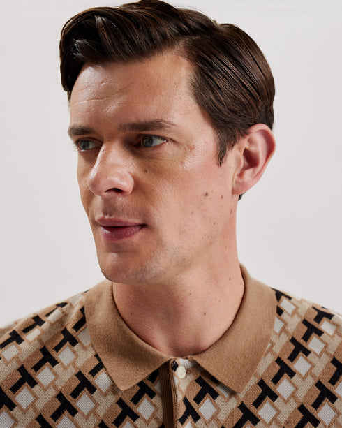 SEFERRY-Knitwear-SS Textured T Jacquard Butto- Ted Baker Romania