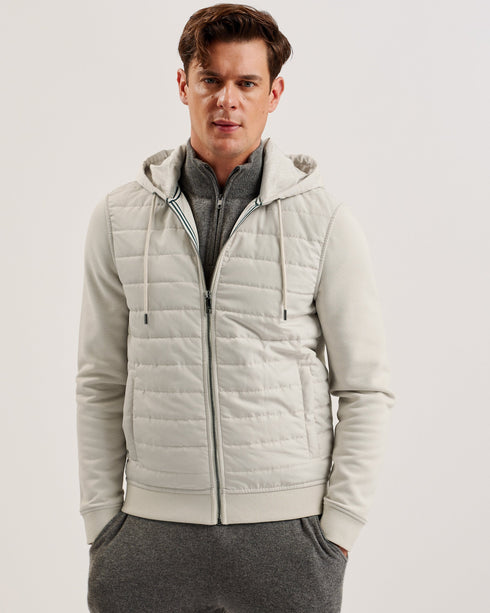 ADBURYS-Tops-Regular Quilted Zip Hoodie- Ted Baker Romania