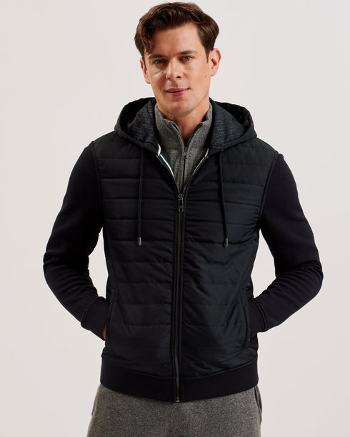 ADBURYS-Tops-Regular Quilted Zip Hoodie- Ted Baker Romania