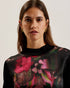TABITHR-Knitwear-Printed Woven Front Long Sle- Ted Baker Romania