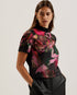 ASTHAA-Knitwear-Printed Woven Front Short Sle- Ted Baker Romania