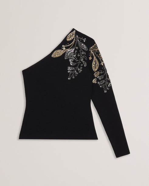 HEATHRR-Knitwear-One Shoulder Beaded Knitted- Ted Baker Romania
