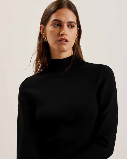 LAYNHA-Knitwear-High Neck Knitted Frill Sleev- Ted Baker Romania