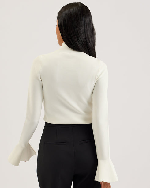 LAYNHA-Knitwear-High Neck Knitted Frill Sleev- Ted Baker Romania