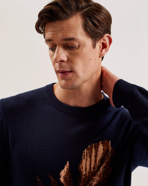 ATESY-Knitwear-LS Regular Cashmere Crew Neck- Ted Baker Romania