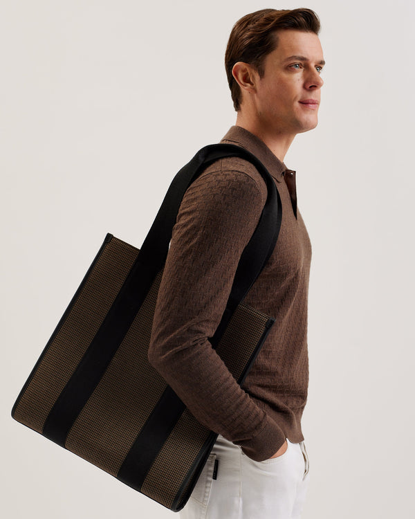 MALLICK-Bags-Check Fabric Tote Bag- Ted Baker Romania