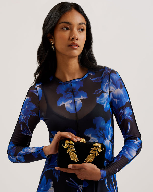 LEEFI-Bags-Leaf Detail Hardcase Clutch- Ted Baker Romania