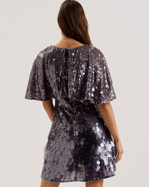 ELISONA-Dresses-Embellished Cape Sleeve V- N- Ted Baker Romania