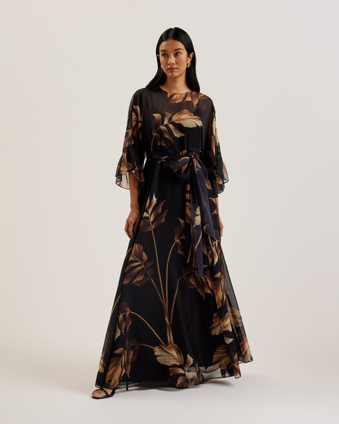 CALAMA-Dresses-Sheer Printed Maxi Dress with- Ted Baker Romania