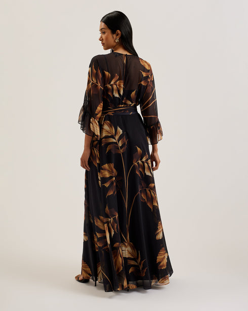 CALAMA-Dresses-Sheer Printed Maxi Dress with- Ted Baker Romania