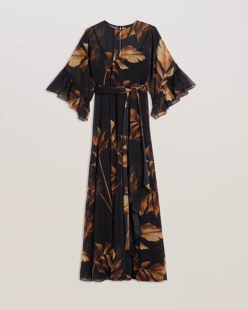 CALAMA-Dresses-Sheer Printed Maxi Dress with- Ted Baker Romania