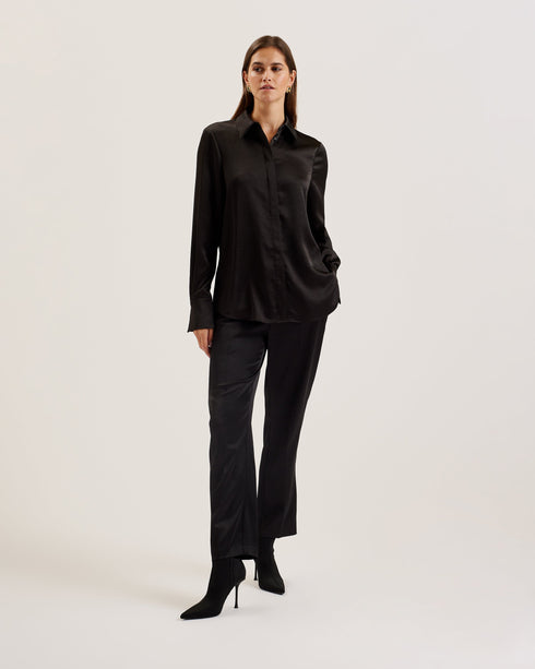 SONORA-Tops-Long Line Satin Shirt- Ted Baker Romania