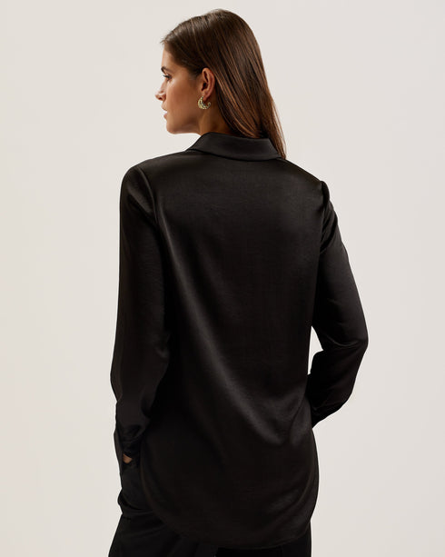 SONORA-Tops-Long Line Satin Shirt- Ted Baker Romania