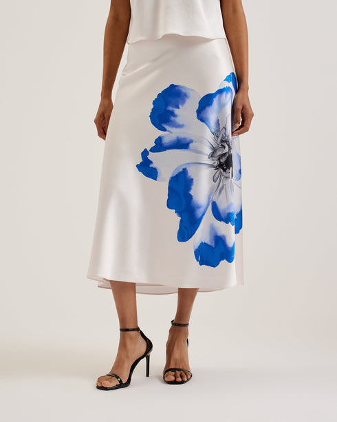 LEELIA-Skirts-Printed Midi Bias Cut Skirt- Ted Baker Romania