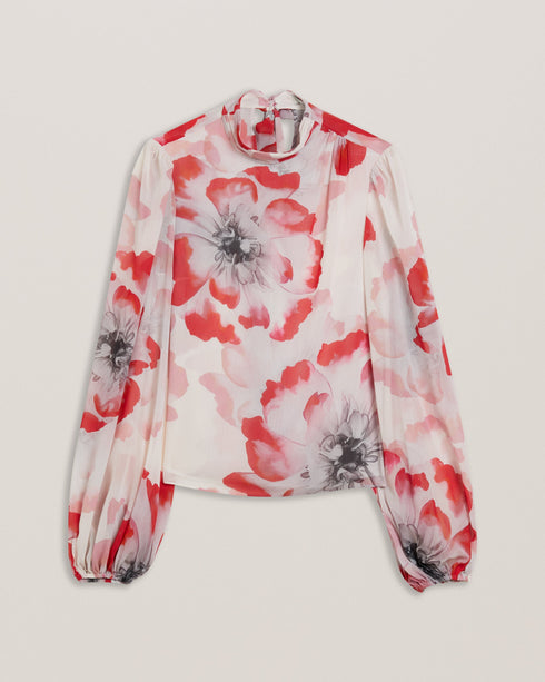LADON-Tops-Tie Neck Long Sleeve Blouse- Ted Baker Romania