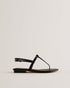 HARPURR-Sandals-Flat T-Strap Sandal With Signature Coin- Ted Baker Romania