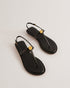 HARPURR-Sandals-Flat T-Strap Sandal With Signature Coin- Ted Baker Romania