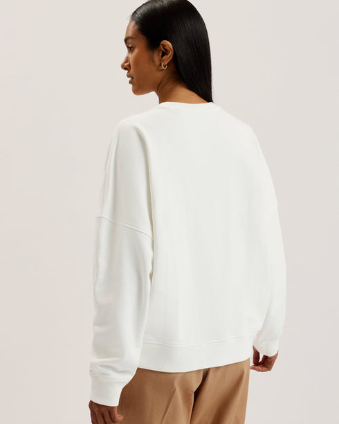 LOTISS-Tops-Embroidered Burnout Graphic Sweatshirt- Ted Baker Romania