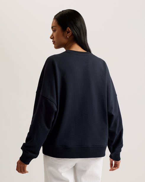 LOTISS-Tops-Embroidered Burnout Graphic Sweatshirt- Ted Baker Romania