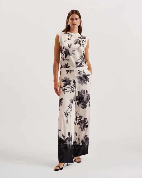 AWYNA-Trousers-Printed High Waisted Wide Leg- Ted Baker Romania