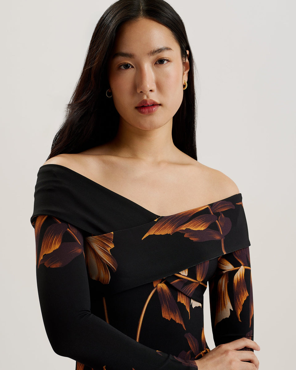 ted baker bardot bodycon dress TED BAKER LONDON WOMEN'S NAVY TEXTURED BODYCON BARDOT DRESS SIZE 1 (US 4)  NEW