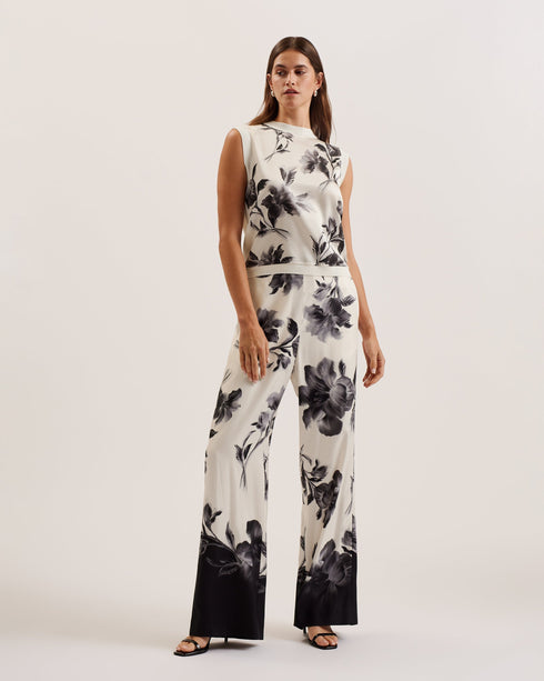 PERLOMA-Knitwear-Printed Woven Front Knitted- Ted Baker Romania