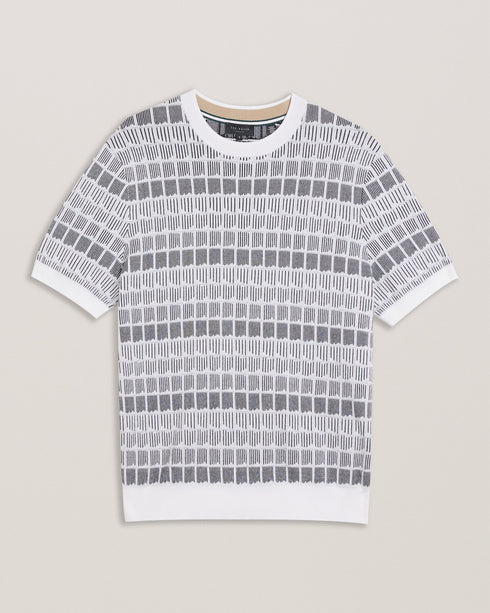 SREVEL-Knitwear-SS Regular Jacquard T-Shirt- Ted Baker Romania