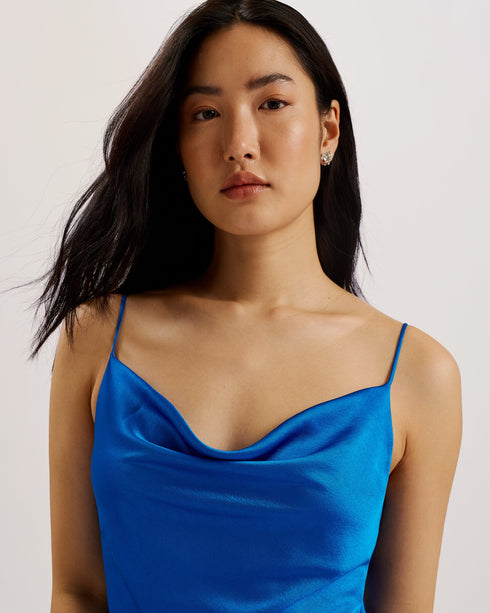 TUNCA-Dresses-Satin Cowl Neck Evening Midi Dress- Ted Baker Romania