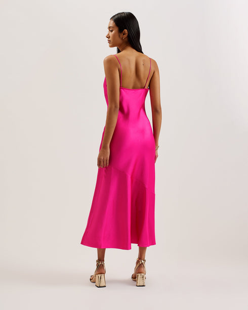 TUNCA-Dresses-Satin Cowl Neck Evening Midi Dress- Ted Baker Romania