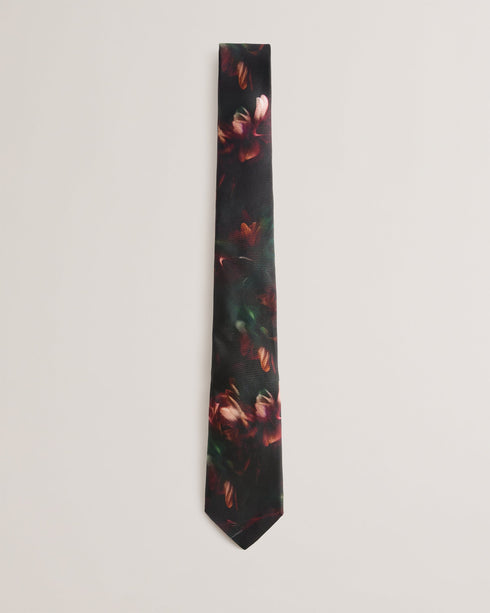BIEDUL-Ties-Smokey Floral Print Silk Tie- Ted Baker Romania