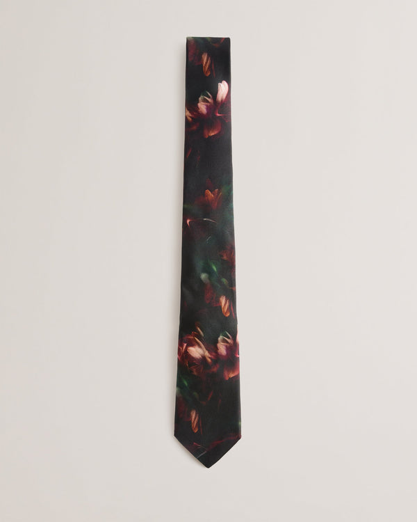 BIEDUL-Ties-Smokey Floral Print Silk Tie- Ted Baker Romania