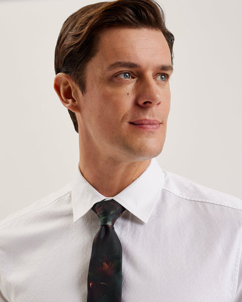 BIEDUL-Ties-Smokey Floral Print Silk Tie- Ted Baker Romania