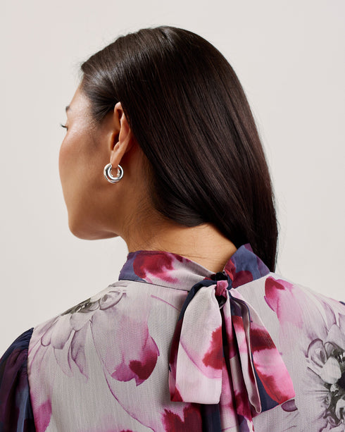 ARACELY-Dresses-Printed Long Sleeve Neck Tie- Ted Baker Romania