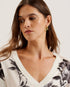 JOIEE-Knitwear-V Neck Printed Woven Front Jum- Ted Baker Romania