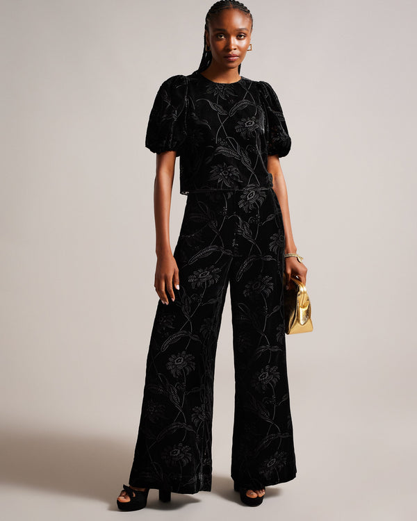 BETTIAT-Trousers-Velvet Wide Leg Trousers- Ted Baker Romania