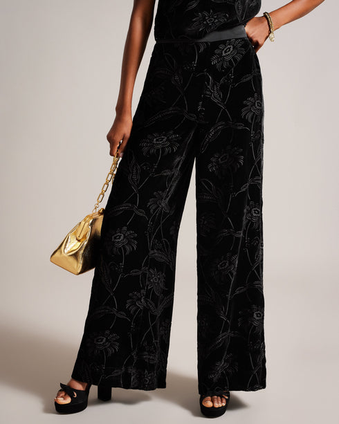 BETTIAT-Trousers-Velvet Wide Leg Trousers- Ted Baker Romania
