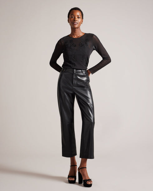 LARIZAA-Tops-Embroidered Mesh Top With Printed Cami- Ted Baker Romania