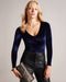 MORLEE-Tops-Velvet V Neck Bodysuit- Ted Baker Romania