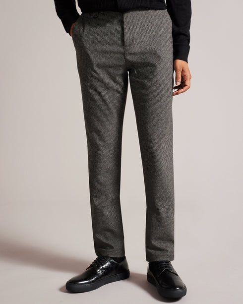 ZIYECH-Trousers-Slim Fit Houndstooth Chino Trouser- Ted Baker Romania