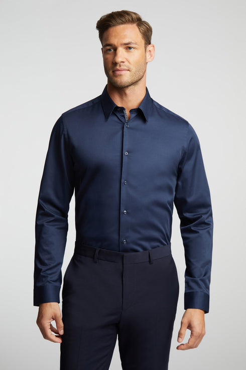 DUDDON-Shirts-DUDDON CORE STEEL NAVY SHIRT (Navy)- Ted Baker Romania