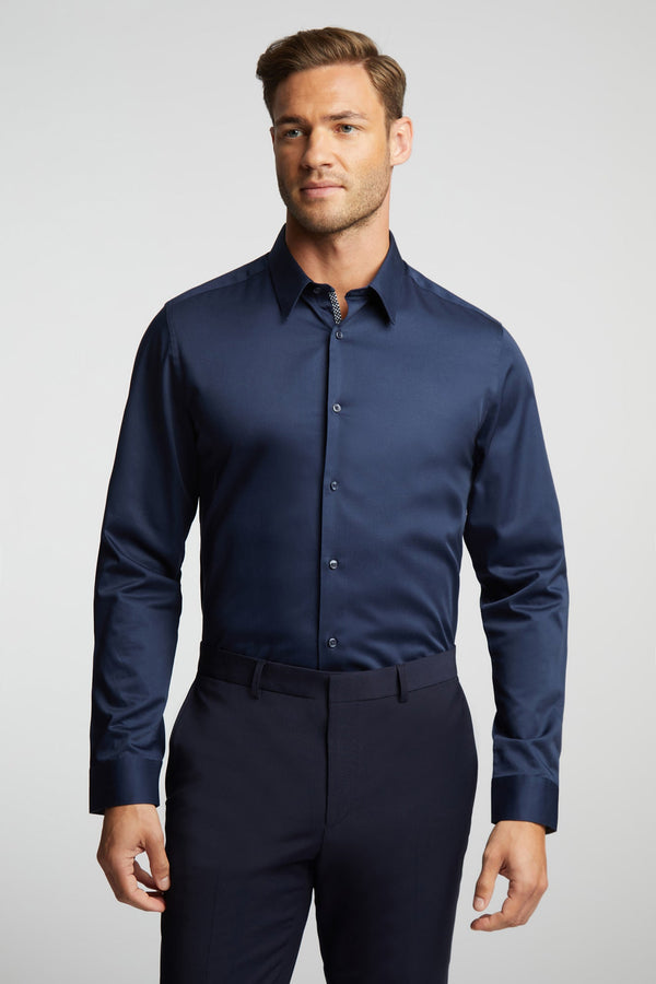 DUDDON-Shirts-DUDDON CORE STEEL NAVY SHIRT (Navy)- Ted Baker Romania