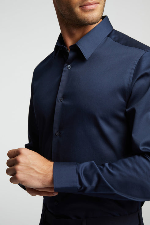 DUDDON-Shirts-DUDDON CORE STEEL NAVY SHIRT (Navy)- Ted Baker Romania