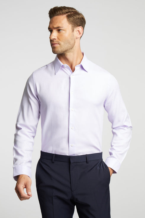 DALTON-Shirts-DALTON LILAC TEXTURE SHIRT (Lilac)- Ted Baker Romania
