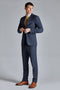 ARAT-Suits-Navy Textured Check Trouser- Ted Baker Romania